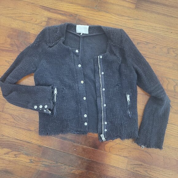 IRO Paris Agnette Women Grey Tweed Blazer sz 2 - Picture 2 of 8